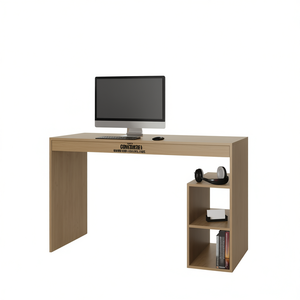 Natural Oak Computer Desk With <b>Open</b> <b>Storage</b> Melamine Surface Home Office Furniture - Product Image 1