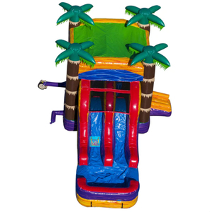 Castillo Hinchable Acuático Infantil con Tobogán Doble y Zona de Salto, Alquiler Comercial - Product Image 5