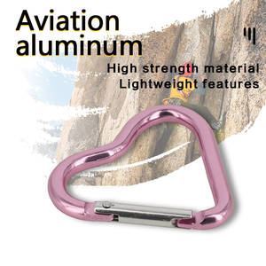 Bán buôn tùy chỉnh Anodized nhôm tình yêu trái tim mùa xuân móc loại Snap leo núi <span class=keywords><strong>Carabiner</strong></span> Keychain - Product Image 4