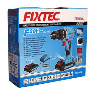 สว่านไขควงไร้สาย FIXTEC 20V Li-ion Brushless พร้อมแบตเตอรี่ 2x2000mah แรงบิด 50N.m ขนาด 13 มม. พร้อมหัวไขควง FCD2002X -Convenie - Product Image 6