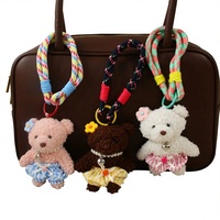 Porte-clés en peluche ours en peluche pour filles, accessoire de décoration nouvelle arrivée Yiwu, petite quantité minimale de commande, motif personnalisé pris en charge
