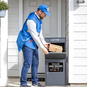 Letrero de Aluminio para Entrega Segura de Paquetes, Letrero 'Por Favor, Deje los Paquetes en la Caja' con Logotipos de FedEx, UPS y USPS, Letrero para Buzón de Correos - Product Image 5