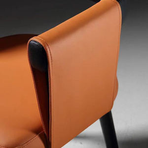 AOMISI <span class=keywords><strong>CASA</strong></span> Mobilier de salle à manger nordique Fauteuil en cuir PU <span class=keywords><strong>Noir</strong></span> Cadre en bois massif <span class=keywords><strong>Chaise</strong></span> de restaurant en cuir - Product Image 5