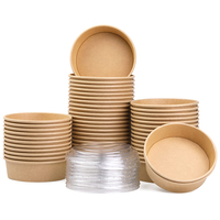 Bol à salade en papier kraft écologique jetable de qualité alimentaire bio 500ml 650ml 750ml 1000ml 1300ml bol à salade kraft tasse