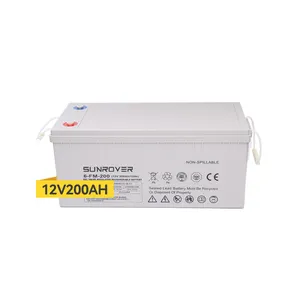 Cuộc sống lâu dài có thể sạc lại 12V Gel chu kỳ sâu pin năng lượng mặt trời 12V 200AH pin axit chì