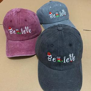 Cappelli di buon natale per uomo donna, berretto da Baseball natalizio ricamato in cotone con regolazione divertente - Product Image 5