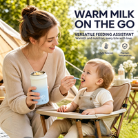 Chauffe-lait portable pour bébé, détachable, chauffe rapidement en 2 minutes, 35-55 ℃   Chauffe-biberon intelligent pour les voyages, idéal pour les activités de plein air, la voiture, le camping et l'hôtel
