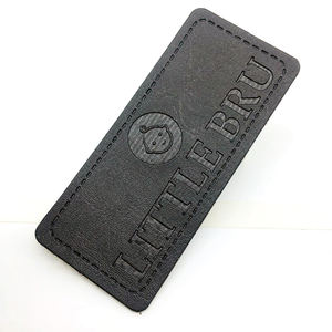 Customizable PU <strong>Fake</strong> Leather Patches Personalized Heat Press Hot Stamp Printed <strong>Brand</strong> Name Logo for Clothing Jean Label Garments - Product Image 1