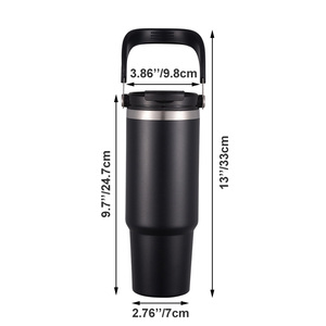 Gobelet Stan de grande capacité à double paroi de 30 <span class=keywords><strong>oz</strong></span> en acier inoxydable avec poignée et couvercle à boire <span class=keywords><strong>2</strong></span> en <span class=keywords><strong>1</strong></span> - Product Image 3