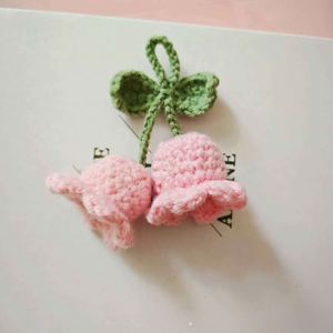 Lily Flower Creative <b>Bag</b> Hanging Decoration Wool Crochet Hook Forest Series Wind Chime Flower Pendant Car Keychain <b>Gift</b> - Product Image 2