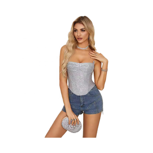Европейский и американский женский летний облегающий сексуальный топ с блестками и открытой спиной - Product Image 3