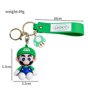 Porte-clés en caoutchouc 3D PVC miniature de haute qualité, 13 couleurs, personnages de jeux vidéo Luigi, Princess <span class=keywords><strong>Peach</strong></span>, <span class=keywords><strong>Bowser</strong></span>, pour la décoration de sac à dos - Product Image 4