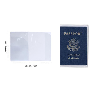 カスタムロゴつや消し透明旅行防水透明プラスチックパスポートホルダーカバー米国英国カードホルダー用カスタマイズデザイン - Product Image 2