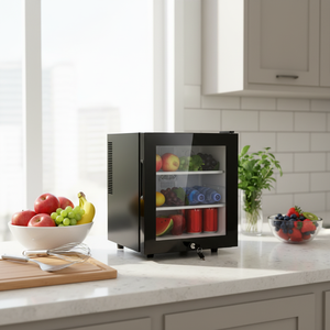 Mini-réfrigérateur <span class=keywords><strong>vintage</strong></span> 30L, autoportant, compact, pour chambre à coucher, aliments, boissons, cosmétiques, design <span class=keywords><strong>vintage</strong></span>, réglable - Product Image 1