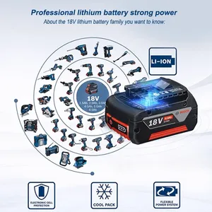 Batería <span class=keywords><strong>Bosch</strong></span> original de 18V 5.0Ah, batería <span class=keywords><strong>Bosch</strong></span> de 5Ah reemplazable, nueva batería recargable de iones de litio para herramientas. - Product Image 2