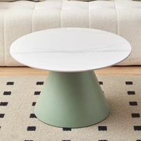 Ensemble de table basse 2 pièces nordique minimaliste moderne blanc crème meubles de maison de salon créatifs avec combinaisons latérales