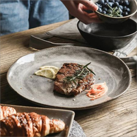 Service de vaisselle rustique en porcelaine pour restaurant – Écologique, durable, compatible lave-vaisselle, qualité alimentaire, non toxique
