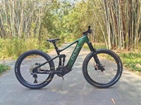 Yüksek Performanslı Spor Yetişkin Elektrikli Dağ Bisikleti Tam Süspansiyonlu Karbon Kadro 500W/750W Orta Motorlu Lityum 12S 29/27.5" Tekerlekler
