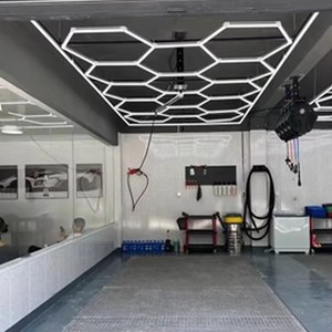 Éclairage LED hexagonal personnalisé pour garage, éclairage en forme de nid d'abeille pour <span class=keywords><strong>atelier</strong></span> automobile - Product Image 6