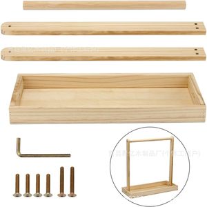 Wooden Baby <b>Clothes</b> Rack With Hangers 2 Tier Standing Type <b>Storage</b> Organizer For Clothing Display And Pet Doll Use - Product Image 1