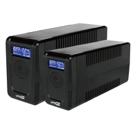 Onduleur interactif en ligne 800VA 480W avec batterie au plomb scellée 12V 9Ah intégrée, LED, LCD en option, USB, RS232 pour PC personnel
