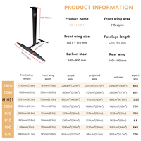 Nouvelle Arrivée Hydrofoil à Haut Profil GY-H 1051 en Carbone pour Sports Nautiques, Wing Foil, Surf, Pump Foil, Planche de Surf à Longue Glisse et Haute Performance