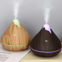 Diffuseur d'huiles essentielles d'aromathérapie à grain de bois de 350ml humidificateur d'air à ions négatifs avec 7 couleurs de LED pour un usage domestique YS