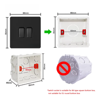 Prise murale EU en acier inoxydable DepoGuye 86x86mm, interrupteur Schuko français, panneau d'interrupteur USB Type-C, pour maison et hôtel