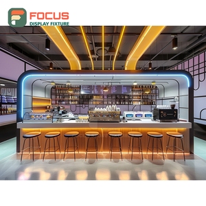 Creative Coffee Display Cabinet White Panel Finish Coffee Bag Display Area Storefront Coffee Cabinet - Product Image 6