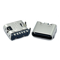 Connecteur de prise USB-C 6 broches AK Electronics pour carte PCB, fonction de transmission de données et de charge, prix de gros du fabricant OEM