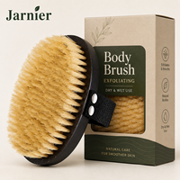 Brosse corporelle sèche Jarnier FSC à poils doux pour exfolier la peau sèche, idéale pour une peau éclatante, drainage lymphatique, réduit la cellulite