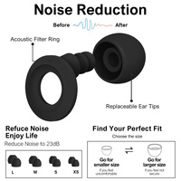 Bouchons d'oreilles en silicone pliables réutilisables à réduction de bruit pour la protection auditive et le sommeil