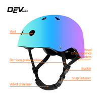 Casque de skateboard DEVIATE EP-008 à dégradé de couleurs réglable, pour enfants et adultes, 11 aérations, couleur personnalisée, été, matériau ABS+EPS