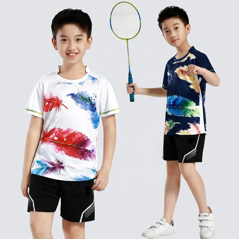 2017 New Child boy girl Tops Badminton Clothes/tennis T Shirt+shorts 
