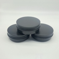 Vente chaude 60ml Noir Mat Rond Pots En Aluminium BRICOLAGE Baume à lèvres Cosmétiques Récipient D'emballage de Boîte De Bidon De 2oz