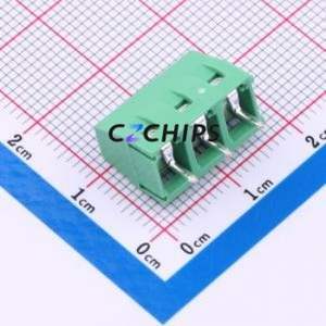 MX127-5.0-03P-GN01-Cu-Y-A Screw Terminal Block Through hole Component (THT),P=5mm Connector 1x3P 5mm Green Through Hole - Product Image 2