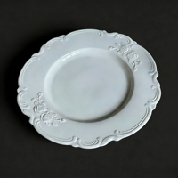 Assiettes à dîner en céramique de 10 pouces à motifs floraux en relief européens, vaisselle vintage pour mariage, restaurant, traiteur