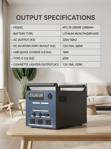 Centrale Électrique Portable Li-ion 2000W 2300Wh en Gros avec Recharge Solaire Sans Fil et Stockage d'Énergie Photovoltaïque pour Extérieur Personnalisable - Product Image 3