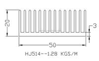 Disipador de Calor de Aluminio Procesado por CNC Personalizado, 50 (Ancho) * 20 (Alto) * 45 (Largo) mm, Disipador de Calor para Chip IC PCB