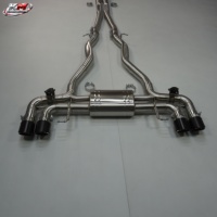 Système d'échappement arrière en acier inoxydable KM Performance avec valve pour BMW M8 F91 F92 S63 4.4T V8, embouts en carbone, mise à niveau Catback
