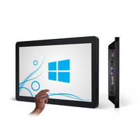 Layar Sentuh PC Touchwo Metal 18.5 21.5 27 32 Inci LCD LED dengan Panel Kaca Tempered