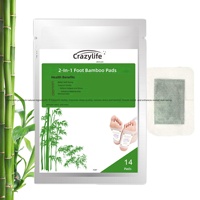 Crazylife Patchs de bambou pour les pieds Aizhuzi Soin du sommeil et du corps 2-en-1 Bienfaits pour la santé 14 patchs