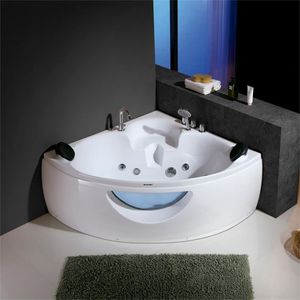 Baignoire <span class=keywords><strong>jacuzzi</strong></span> en verre acrylique en forme d'éventail pour 2 personnes avec sièges, autoportante, massage (air et hydromassage) pour salle de bain et hôtel - Product Image 2