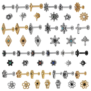Nouvelles Boucles d'oreilles clous en acier inoxydable hypoallergénique, motif neige d'hiver, bijoux délicats pour hélix, tragus, lobe, calibre 16 - Product Image 4