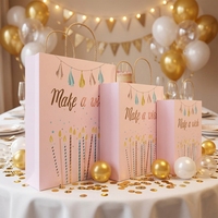 Sacs en papier pour cadeaux d'anniversaire avec estampage à chaud doré, sacs d'emballage pour cadeaux, artisanat, vêtements, centres commerciaux, sacs en carton blanc