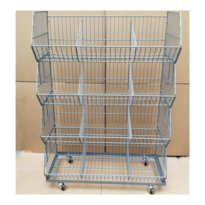 Cestas de alambre con divisores, estantes y soportes de exhibición de malla de alambre de <span class=keywords><strong>4</strong></span> capas, RH-BR01-A, 900x1280x450mm - Product Image 1