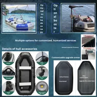 Petit bateau pneumatique de pêche, bateau rapide, kayak, PVC, deux chambres à air, capacité de 5 personnes, garantie de 5 ans, pompe à air, pagaies