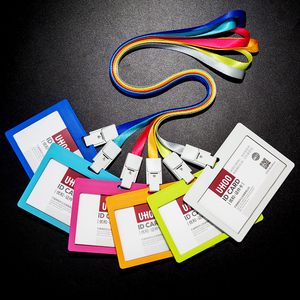 UhooハードプラスチックIDカードホルダービジネス学生展示会IDカード名バッジホルダーストラップIDカードホルダー付き - Product Image 3