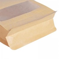 Sachet Doypack en Papier Kraft avec Fenêtre Transparente et Fermeture Ziploc pour Emballage Alimentaire (Noix, Fruits Secs, Graines, Snacks)