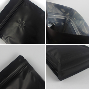 Kho 0.5 LB 1 lb cà phê đóng gói túi Matte đen nhựa tám bên Zip khóa dưới miếng vải hình tam giác Pouch cà phê đóng gói với van - Product Image 5